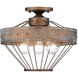 Ferris 3 Light 15 inch Copper Patina Semi-flush Ceiling Light
